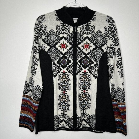 Northstyle Cardigan Sweater Floral Embroidered Alpaca Blend Medium - Picture 1 of 10